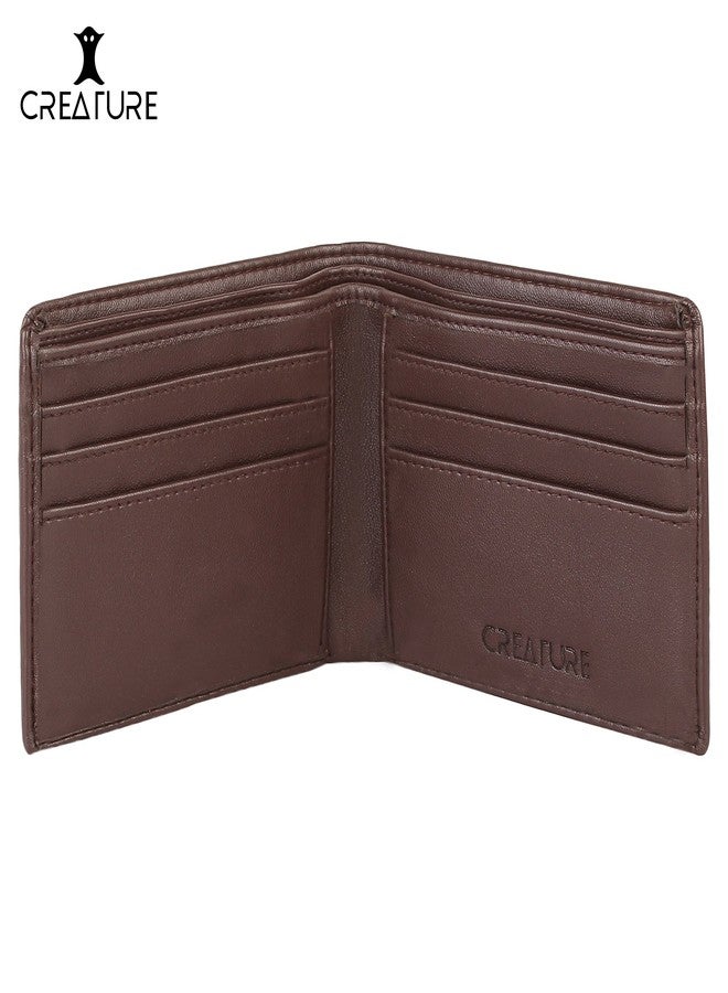 CREATURE Classic Pu-Leather Brown Wallet/Purse for Men/Boys(Brown || D-01) - Image 3